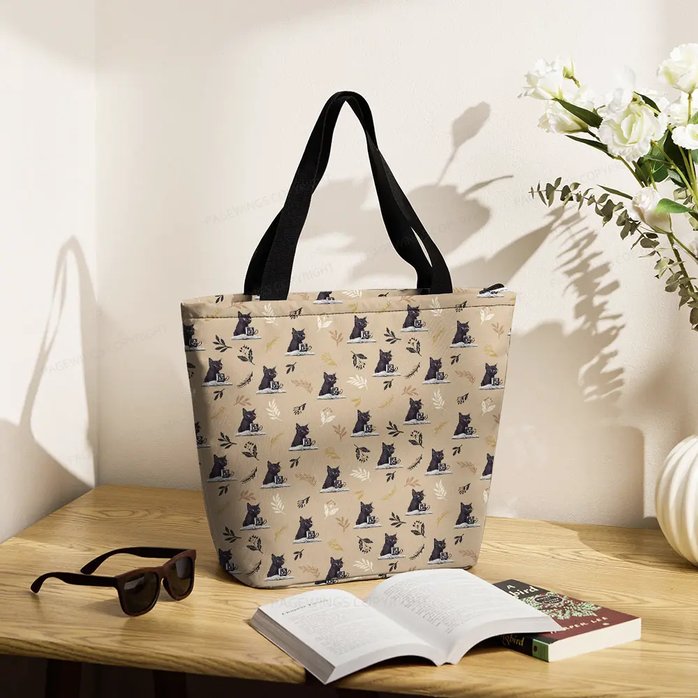 Pagewings Read Books Be Kind Stay Weird Large Zippered Tote Bag