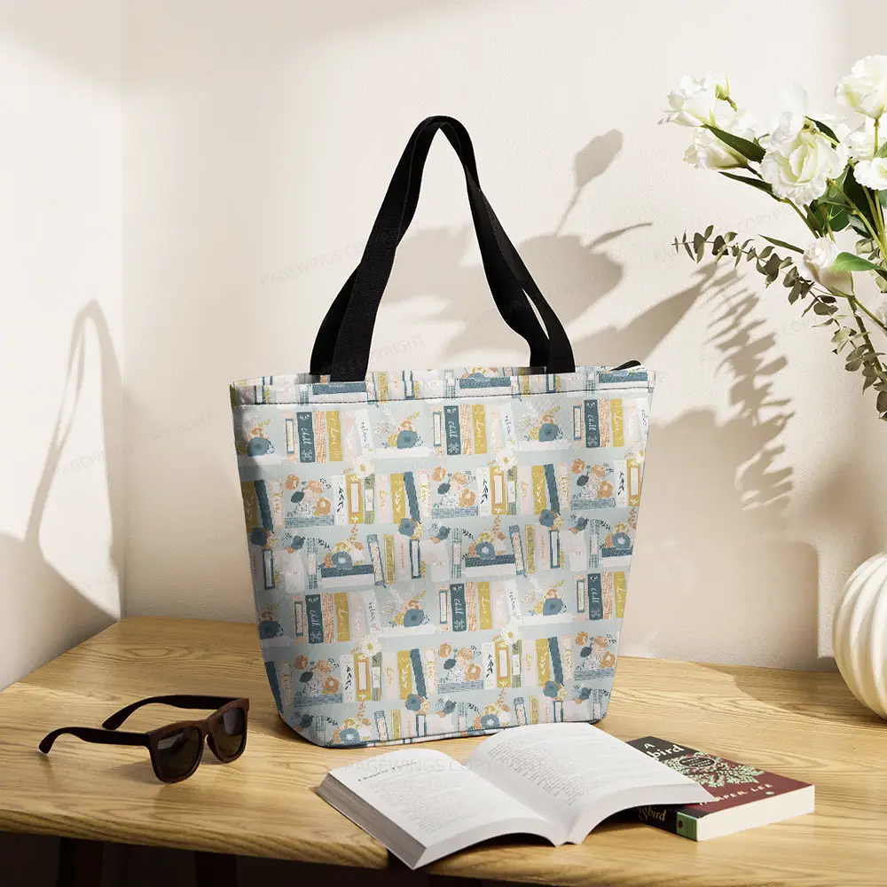 Pagewings Read Books Be Kind Stay Weird Large Zippered Tote Bag
