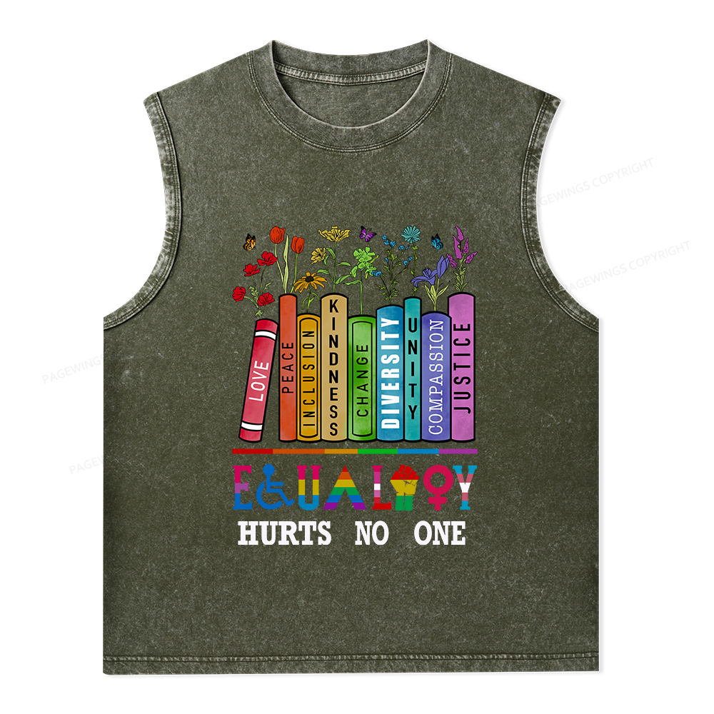 Pagewings Equality Hurts No One Unisex Washed Tank Top