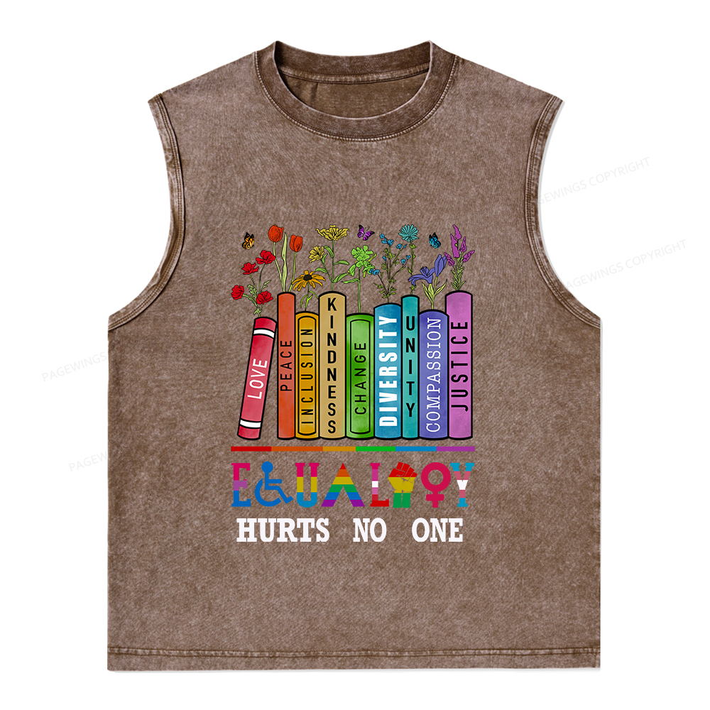 Pagewings Equality Hurts No One Unisex Washed Tank Top