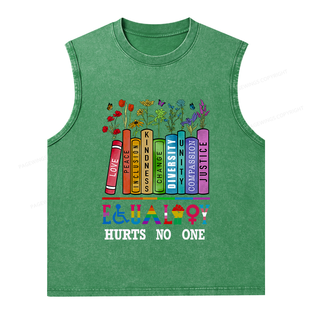 Pagewings Equality Hurts No One Unisex Washed Tank Top
