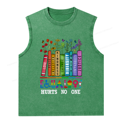 Pagewings Equality Hurts No One Unisex Washed Tank Top