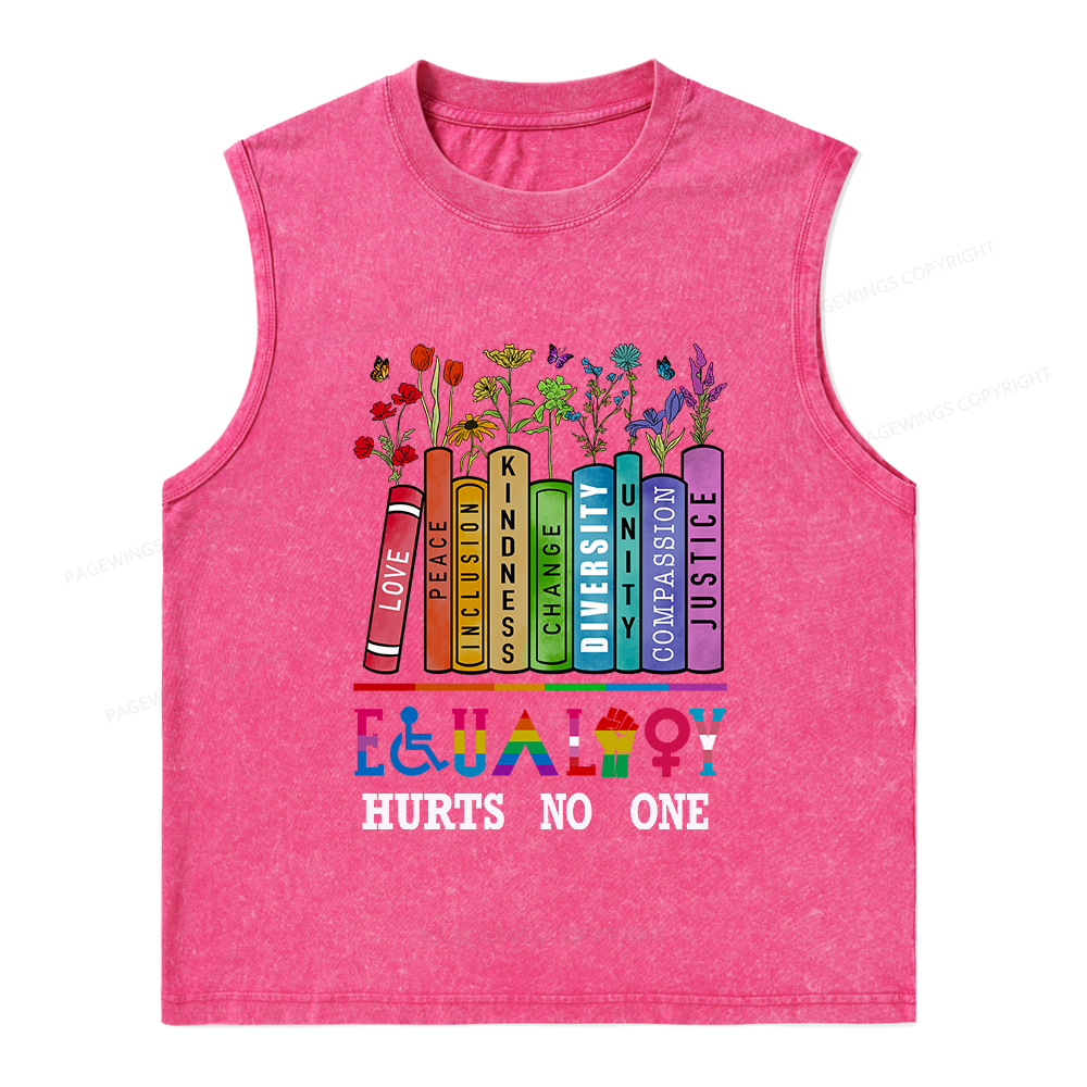 Pagewings Equality Hurts No One Unisex Washed Tank Top
