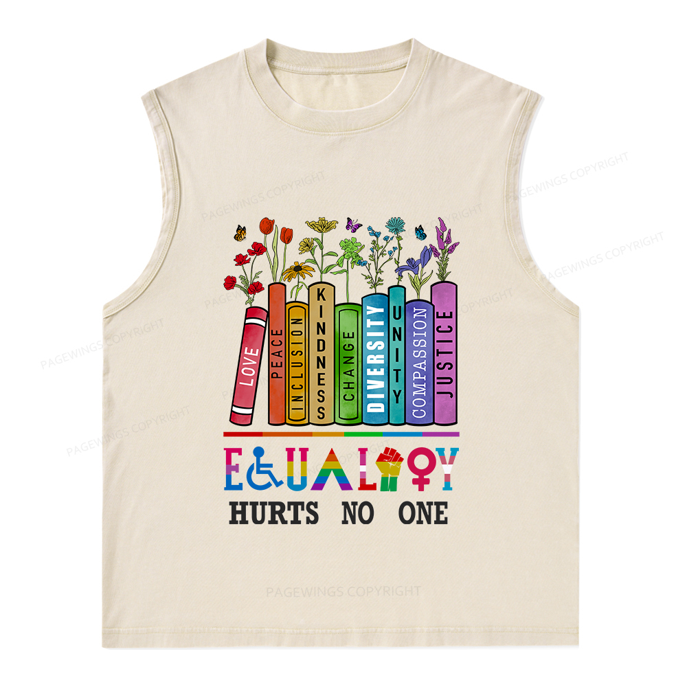 Pagewings Equality Hurts No One Unisex Washed Tank Top