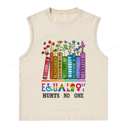 Pagewings Equality Hurts No One Unisex Washed Tank Top