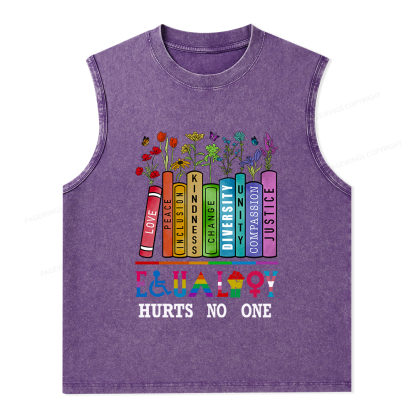 Pagewings Equality Hurts No One Unisex Washed Tank Top