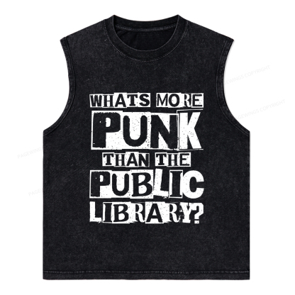 Pagewings What‘s More Punk Than the Public Library Unisex Washed Tank Top