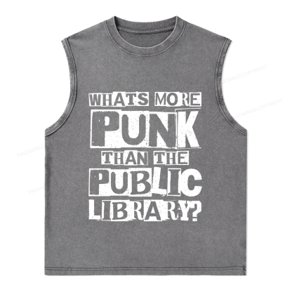 Pagewings What‘s More Punk Than the Public Library Unisex Washed Tank Top