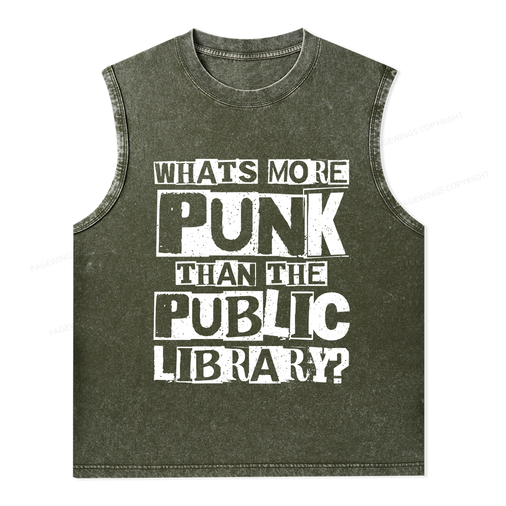 Pagewings What‘s More Punk Than the Public Library Unisex Washed Tank Top