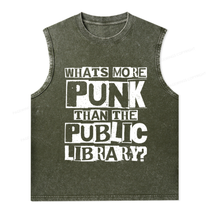 Pagewings What‘s More Punk Than the Public Library Unisex Washed Tank Top