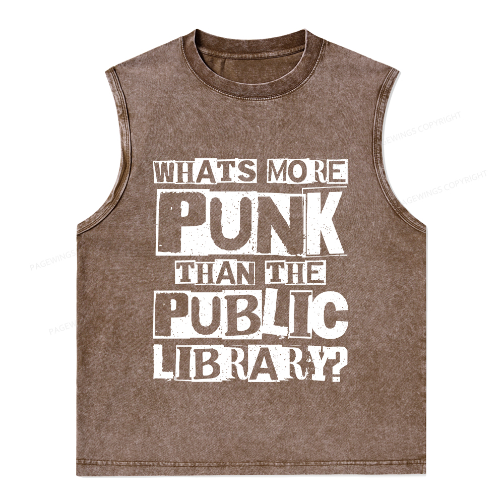 Pagewings What‘s More Punk Than the Public Library Unisex Washed Tank Top