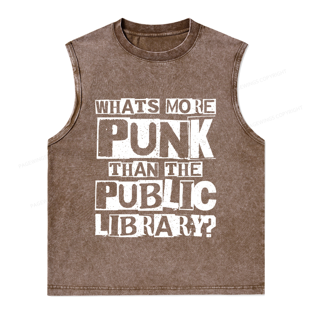 Pagewings What‘s More Punk Than the Public Library Unisex Washed Tank Top