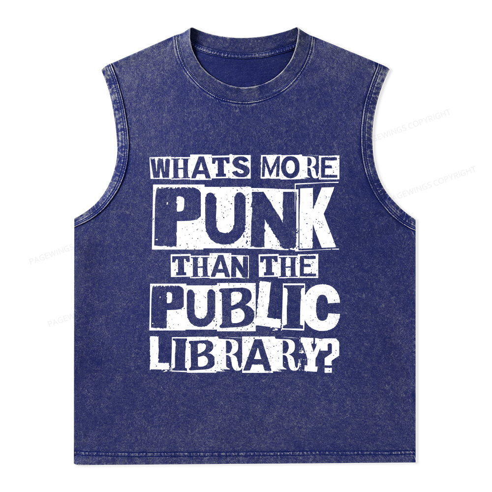 Pagewings What‘s More Punk Than the Public Library Unisex Washed Tank Top
