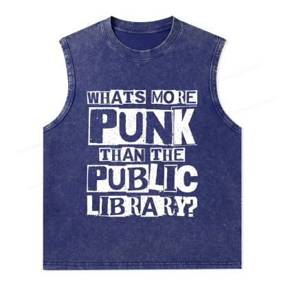 Pagewings What‘s More Punk Than the Public Library Unisex Washed Tank Top