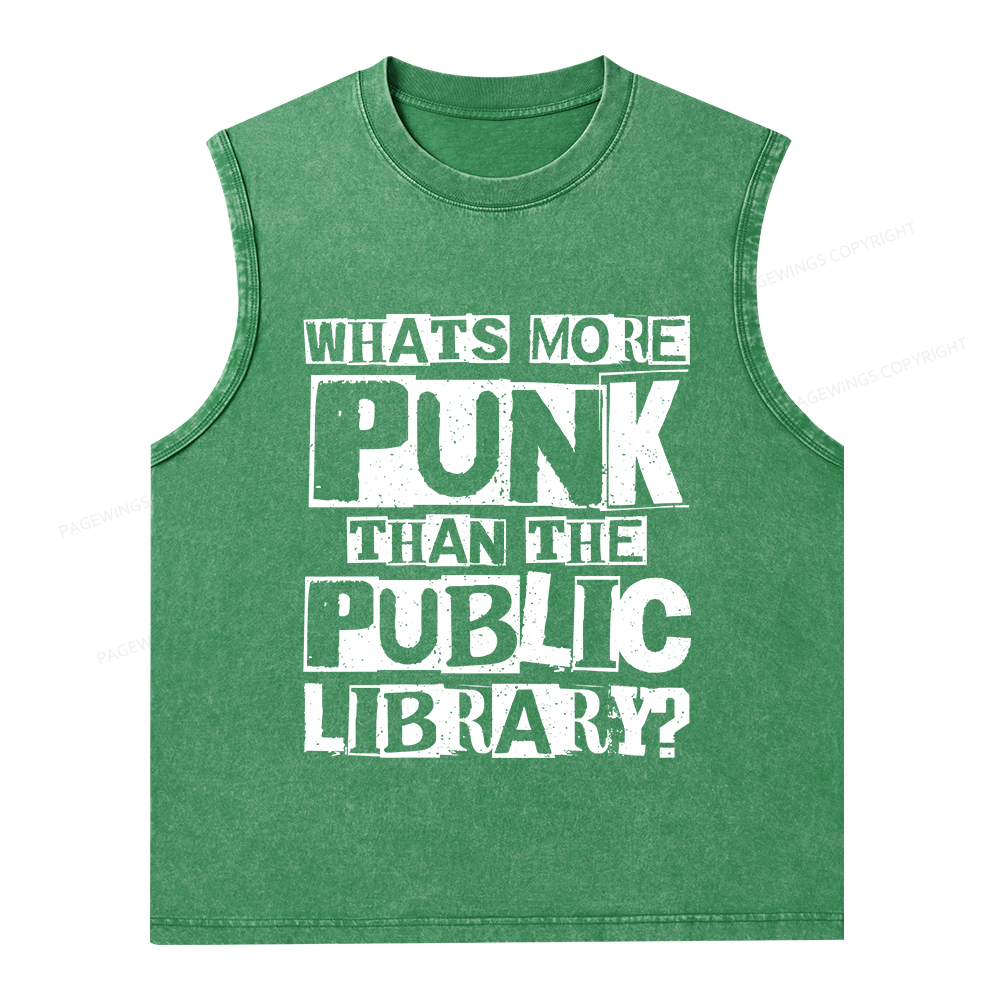 Pagewings What‘s More Punk Than the Public Library Unisex Washed Tank Top