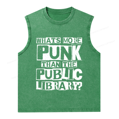 Pagewings What‘s More Punk Than the Public Library Unisex Washed Tank Top