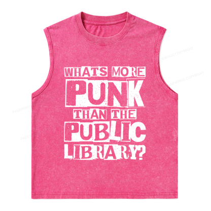 Pagewings What‘s More Punk Than the Public Library Unisex Washed Tank Top