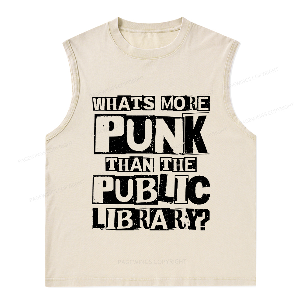 Pagewings What‘s More Punk Than the Public Library Unisex Washed Tank Top