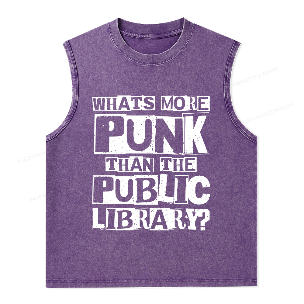 Pagewings What‘s More Punk Than the Public Library Unisex Washed Tank Top