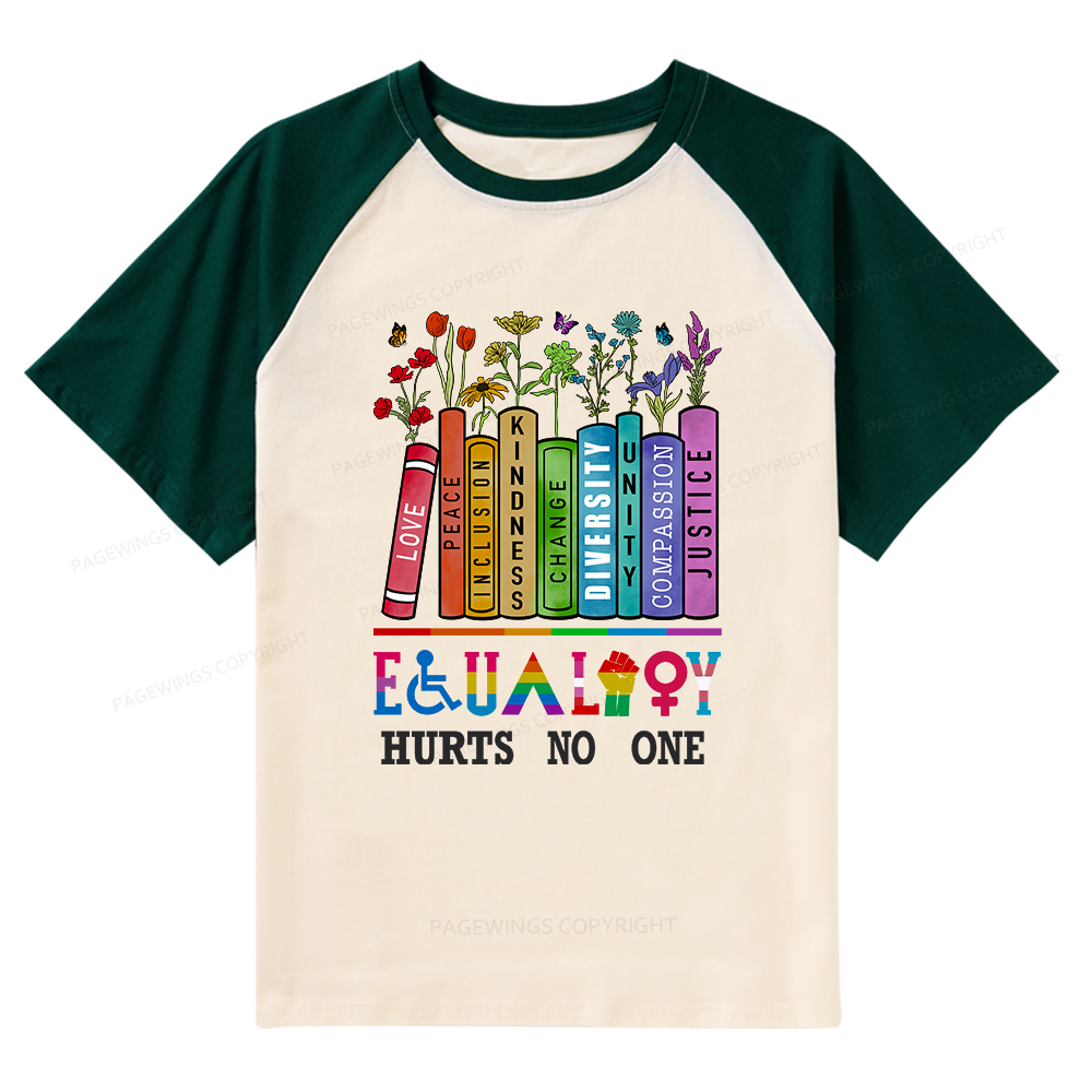 Pagewings Equality Hurts No One Raglan T-shirt