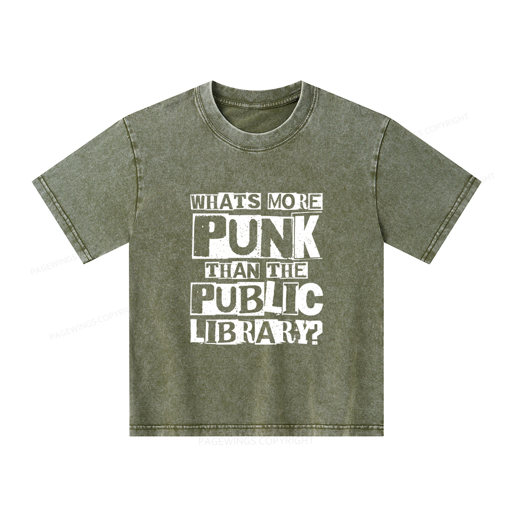 Pagewings What‘s More Punk Than the Public Library Unisex Kids Washed T-shirt