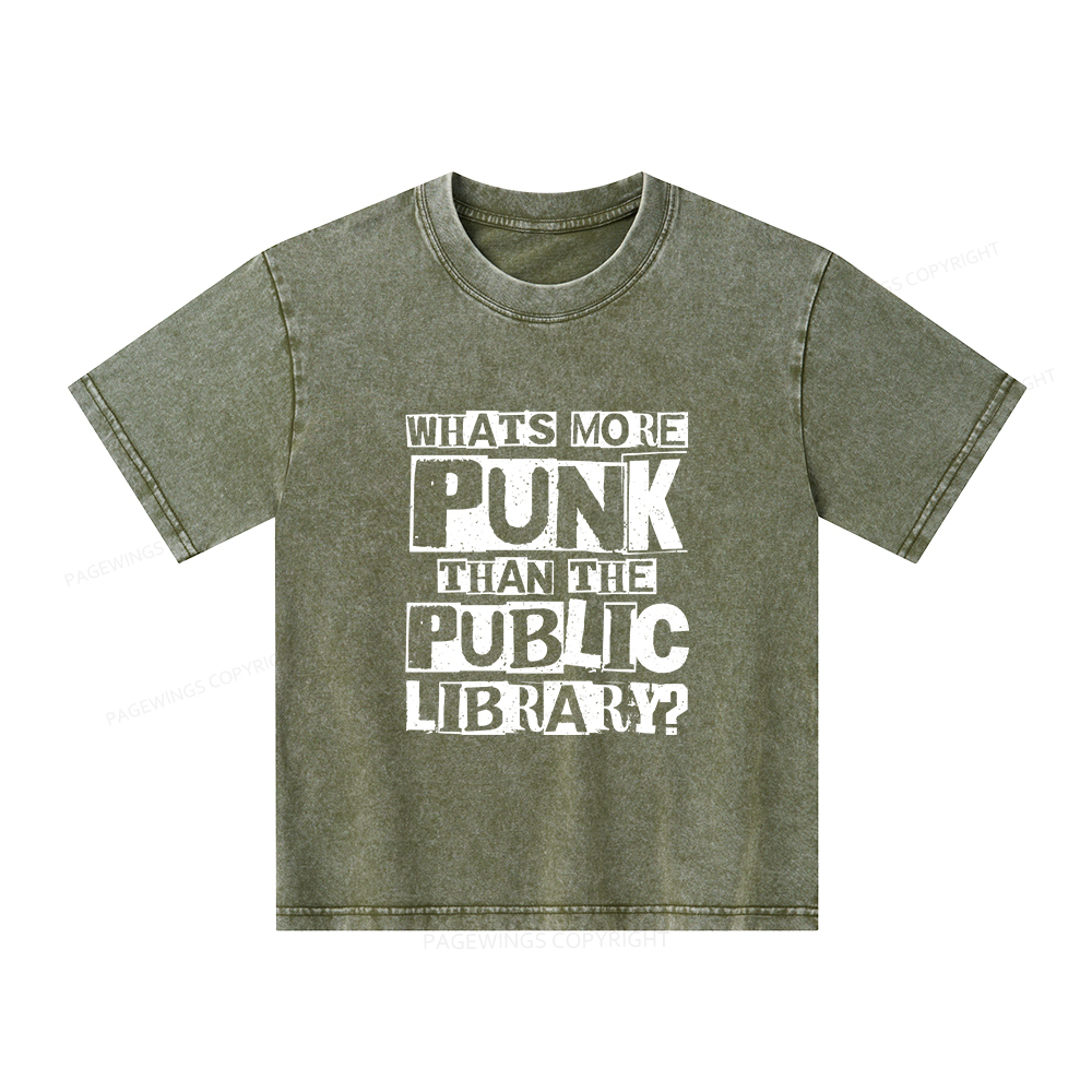 Pagewings What‘s More Punk Than the Public Library Unisex Kids Washed T-shirt