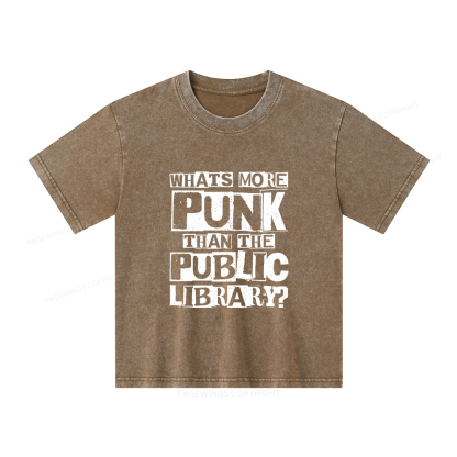 Pagewings What‘s More Punk Than the Public Library Unisex Kids Washed T-shirt