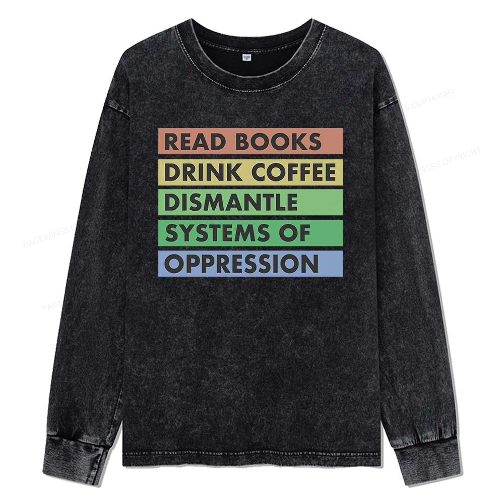 Pagewings Read Books Unisex Washed Long Sleeve T-shirt
