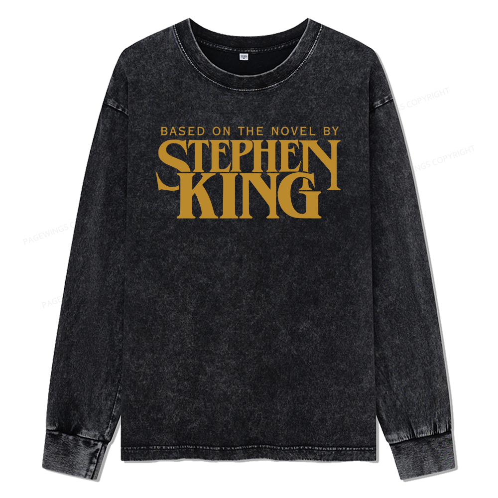 Pagewings Based On A Novel By Stephen King Unisex Washed Long Sleeve T