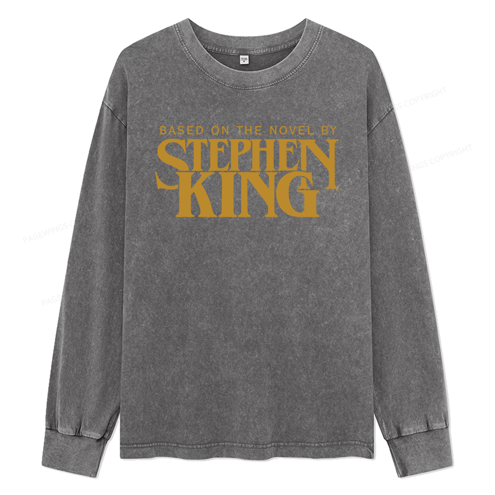 Pagewings Based On A Novel By Stephen King Unisex Washed Long Sleeve T-shirt