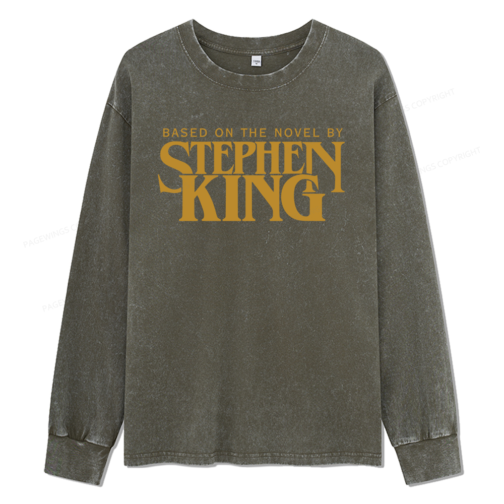 Pagewings Based On A Novel By Stephen King Unisex Washed Long Sleeve T-shirt
