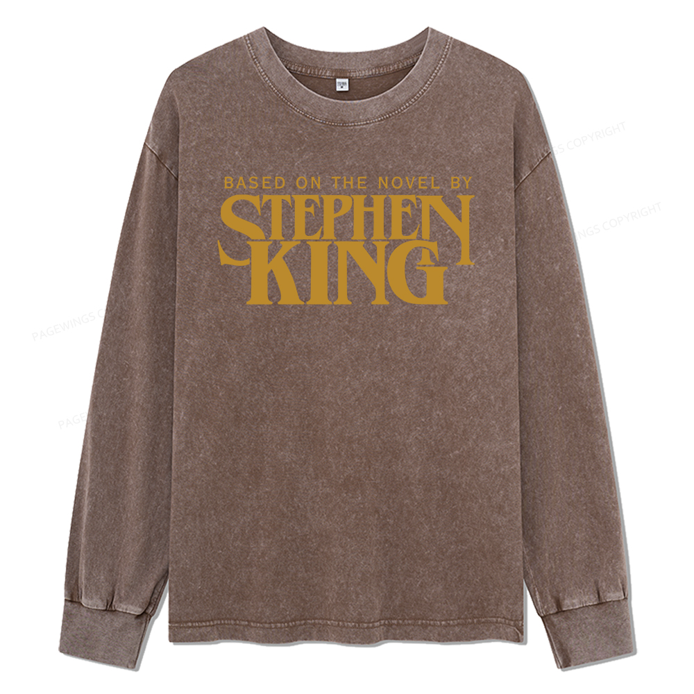 Pagewings Based On A Novel By Stephen King Unisex Washed Long Sleeve T-shirt