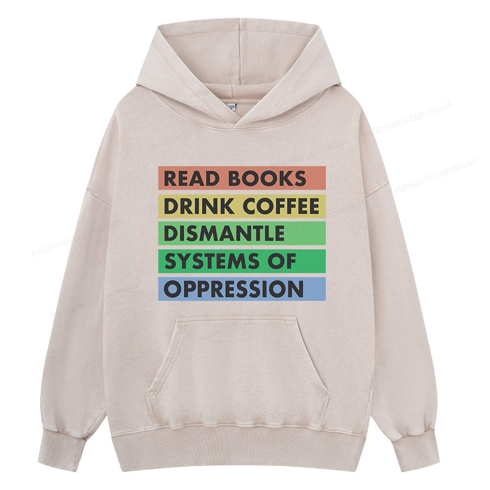 Pagewings Read Books Unisex Washed Hoodie