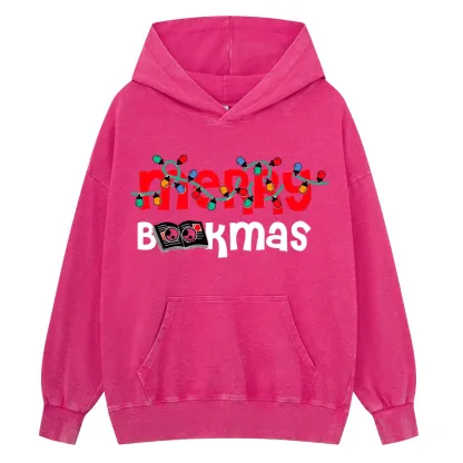Pagewings Christmas Book Unisex Washed Hoodie