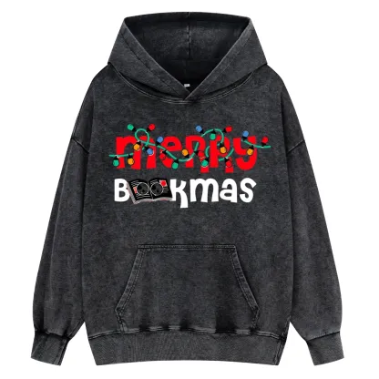 Pagewings Christmas Book Unisex Washed Hoodie