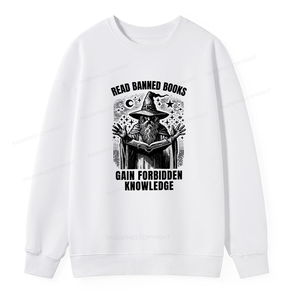 Pagewings Read Banned Books Gain Forbidden Knowledge Unisex Classic Sweatshirt