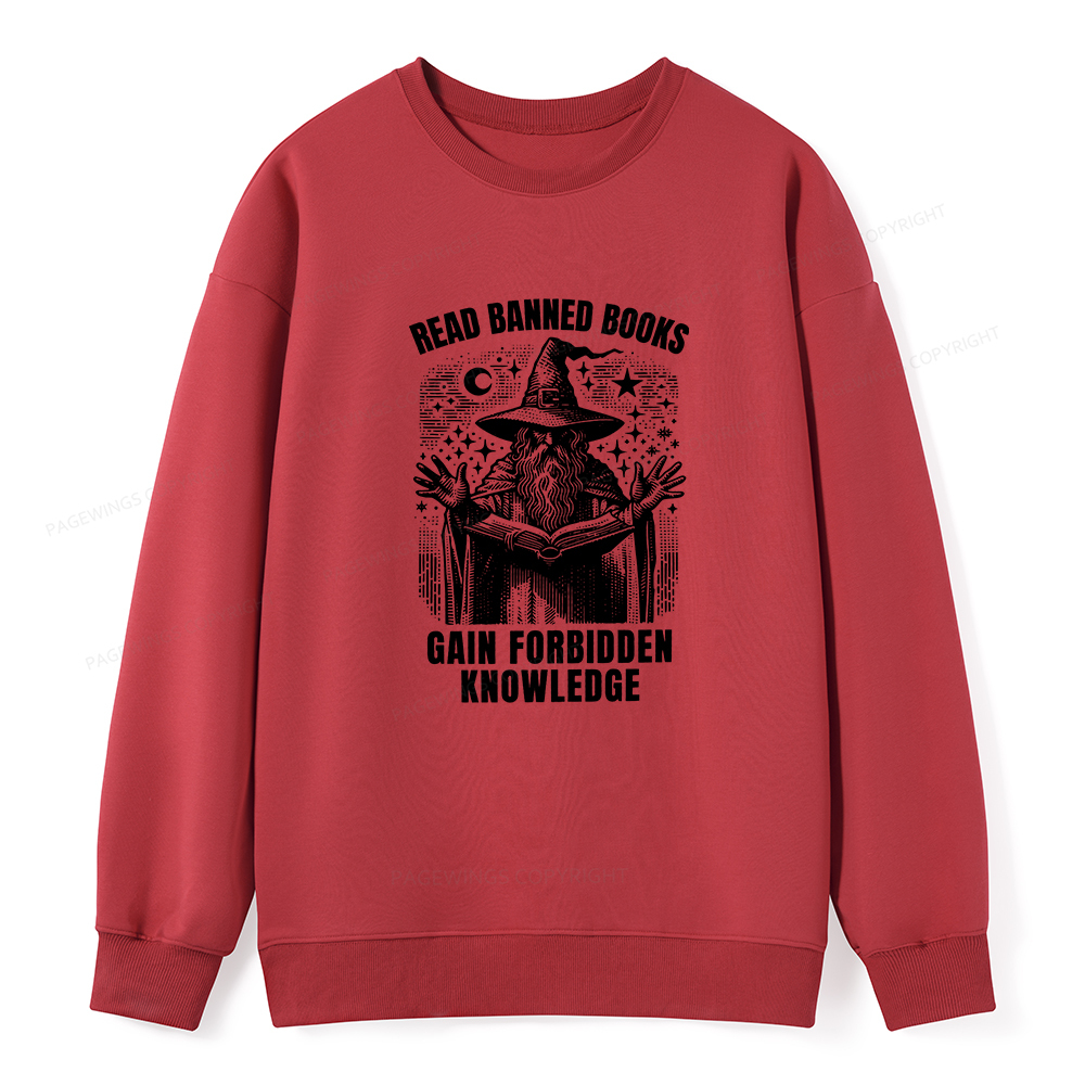 Pagewings Read Banned Books Gain Forbidden Knowledge Unisex Classic Sweatshirt