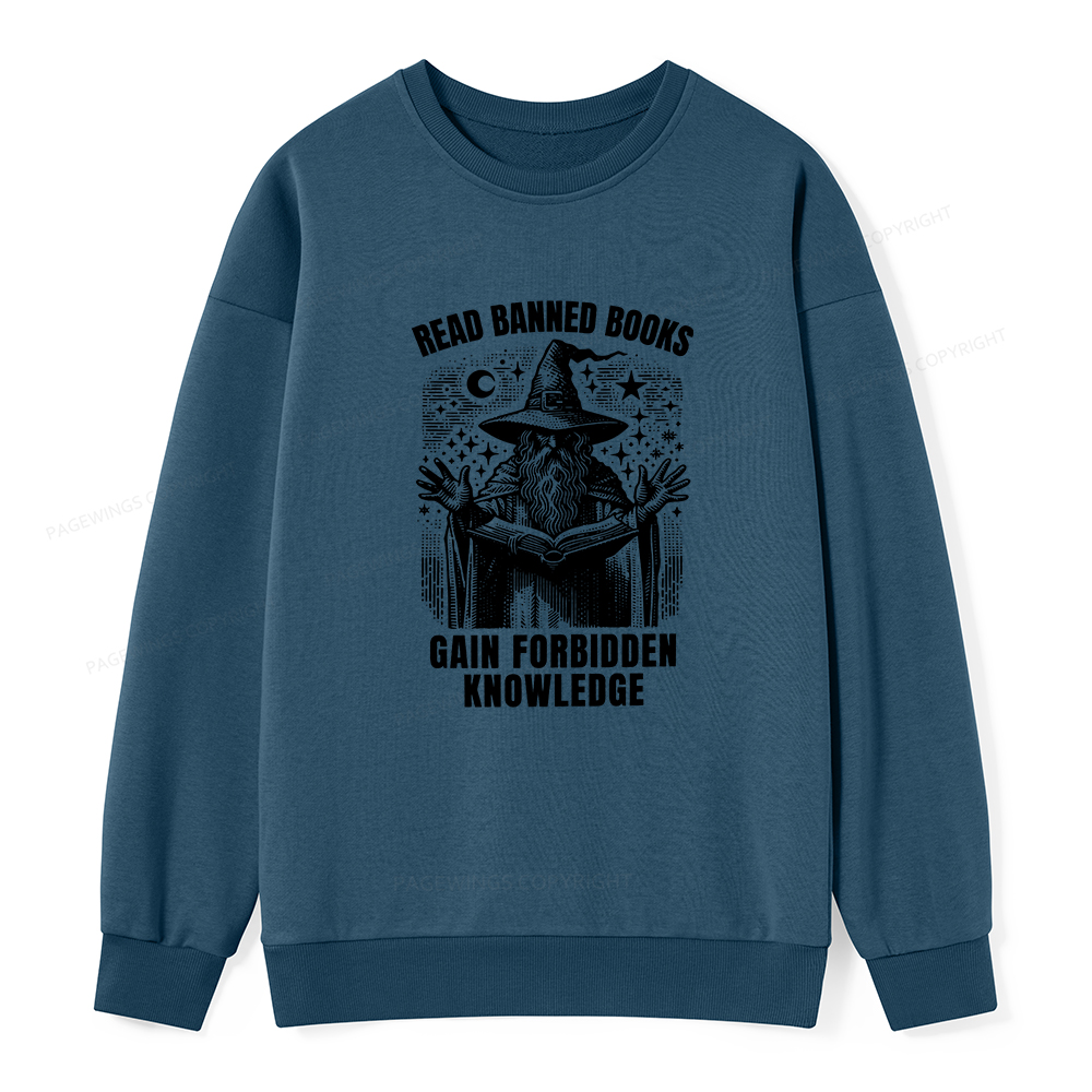 Pagewings Read Banned Books Gain Forbidden Knowledge Unisex Classic Sweatshirt