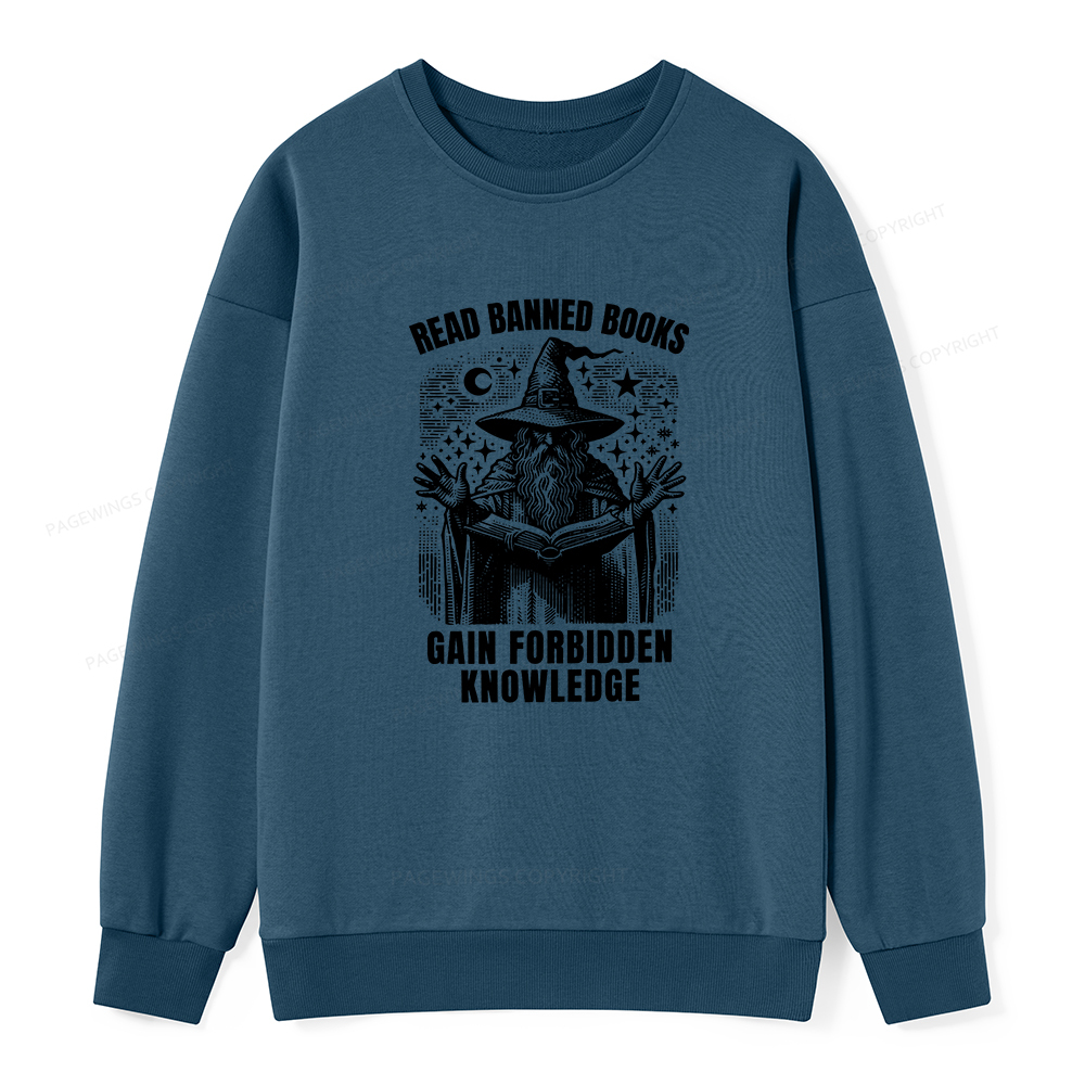Pagewings Read Banned Books Gain Forbidden Knowledge Unisex Classic Sweatshirt