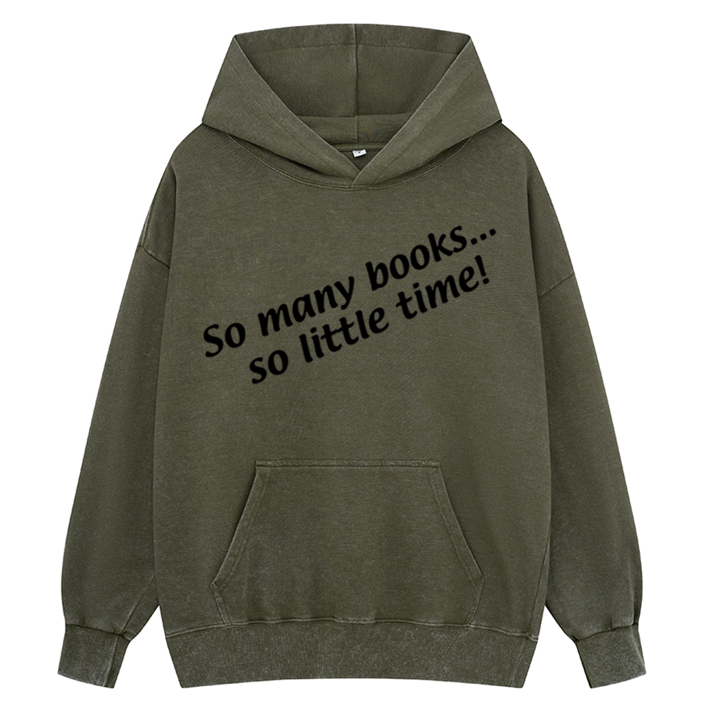 Pagewings So Many Books So Little Time Unisex Washed Hoodie