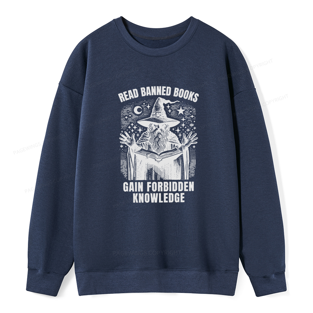 Pagewings Read Banned Books Gain Forbidden Knowledge Unisex Classic Sweatshirt