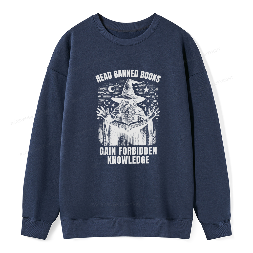 Pagewings Read Banned Books Gain Forbidden Knowledge Unisex Classic Sweatshirt