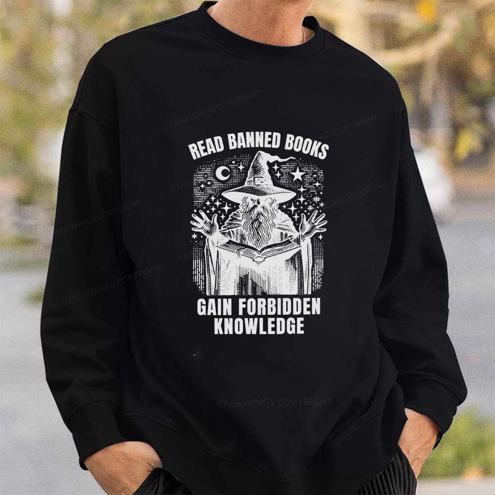 Pagewings Read Banned Books Gain Forbidden Knowledge Unisex Classic Sweatshirt