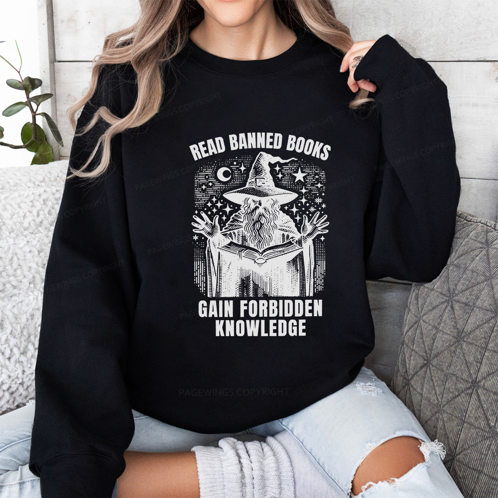 Pagewings Read Banned Books Gain Forbidden Knowledge Unisex Classic Sweatshirt