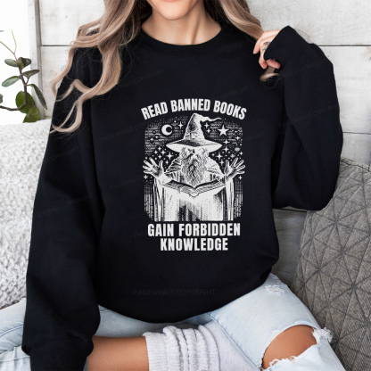 Pagewings Read Banned Books Gain Forbidden Knowledge Unisex Classic Sweatshirt