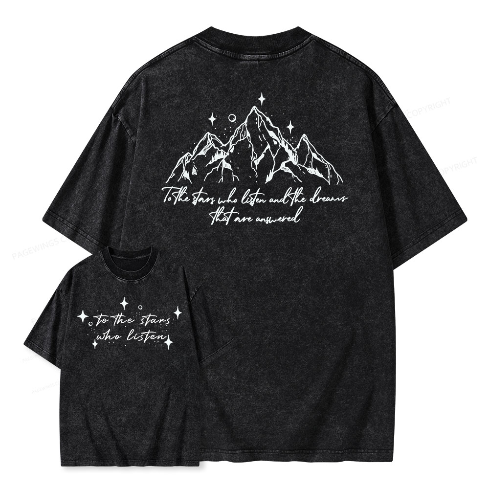 Pagewings To the Star Who Listen Unisex Washed T-shirt
