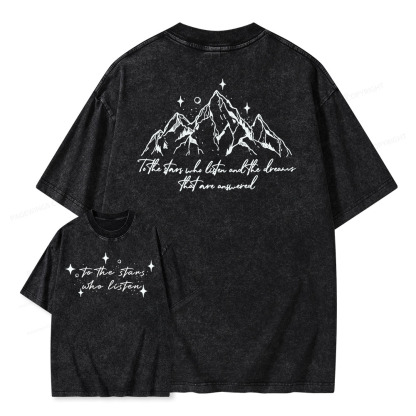 Pagewings To the Star Who Listen Unisex Washed T-shirt