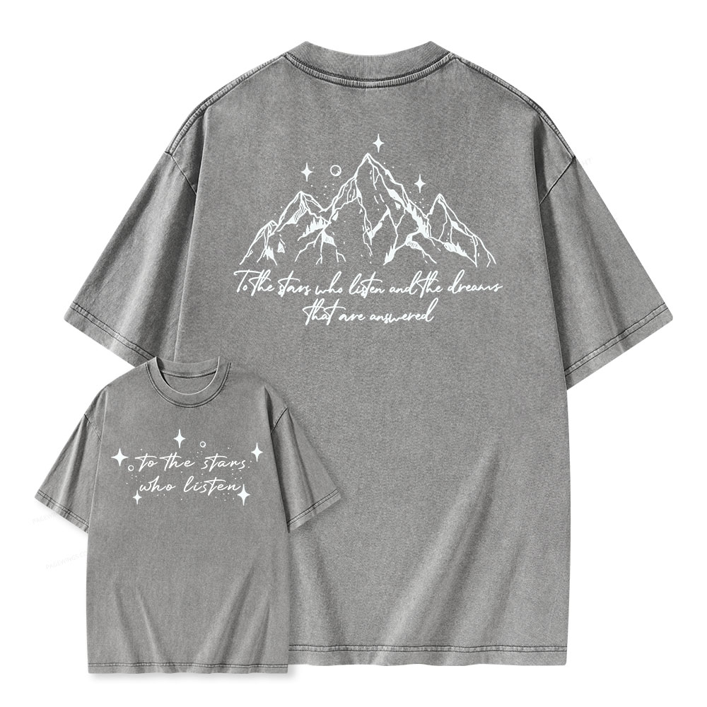 Pagewings To the Star Who Listen Unisex Washed T-shirt