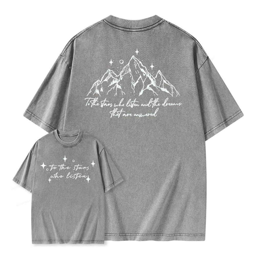 Pagewings To the Star Who Listen Unisex Washed T-shirt