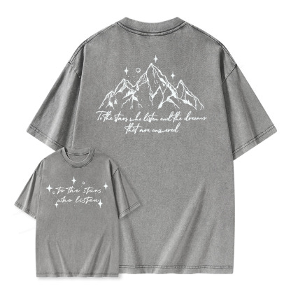 Pagewings To the Star Who Listen Unisex Washed T-shirt